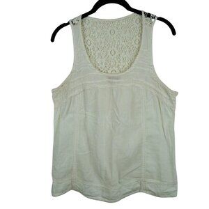 Mudd Lace Back Cotton Baby Doll Tank Top Size L Boho Festival
